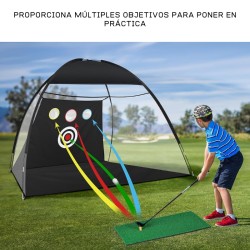 Carpa PGM plegable negra GOLF con bolsillos y 5 pelotas + 1 alfombra