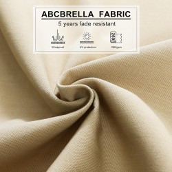 Quitasol Amanda / luz LED / Tela revestimiento PU / Ventilación superior / Color Beige 3 x 3mt+ Base rellenable