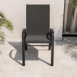 Silla Rinconada de fierro y malla textileno color negro