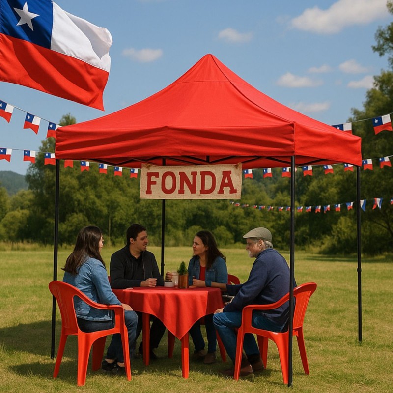 Toldo araña plegable 3×3 metros color Rojo