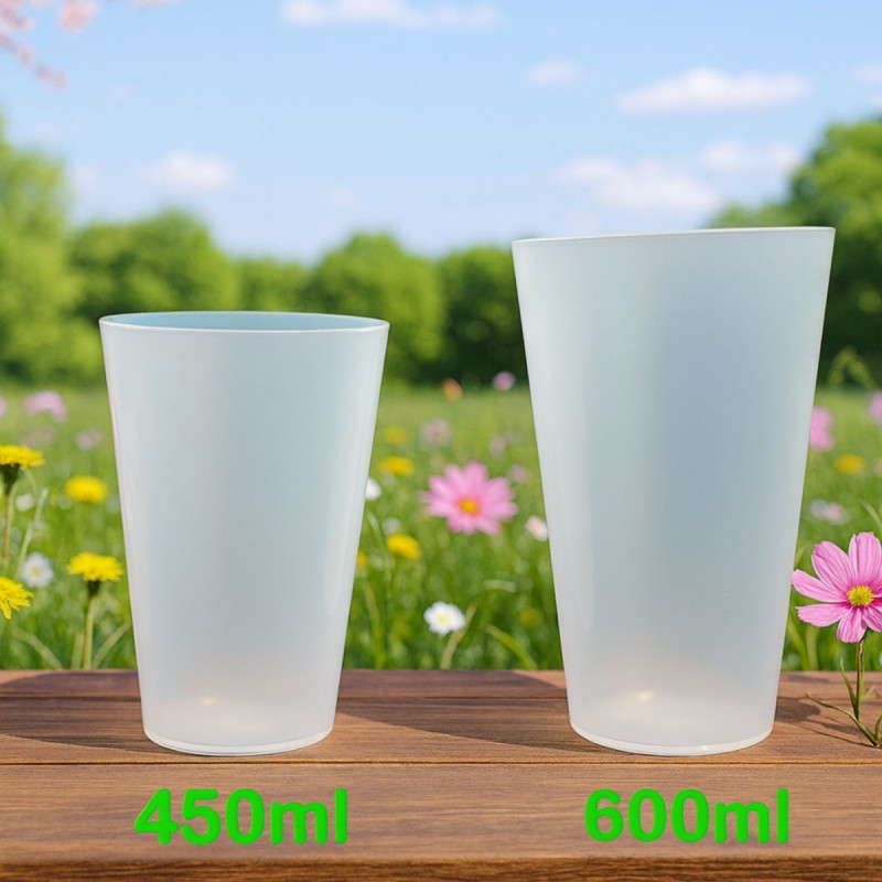 Pack 20 Vasos Reutilizables Plásticos Resistentes 450 ml y 600 ml | Eventos y Fiestas