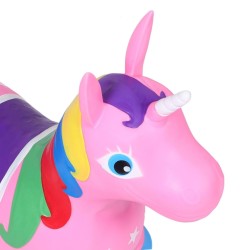 PONY UNICORNIO INFLABLE SALTARIN ROSADO 58X25X49