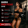 Barra para Pesas 30 kg Compatible con Discos Entrenamiento de Fuerza en Casa