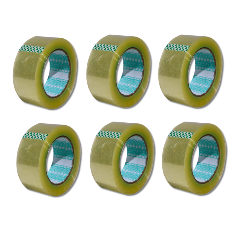 Pack 6 Cintas Adhesivas Transparentes para Embalaje 48 Micras 45 mm x 100 m