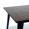 Mesa Tolix Cubierta De Madera Patas Negras 80X80X75cm