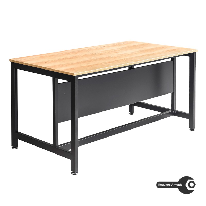 Escritorio Industrial de Madera De Acacia Y Metal 120 x 75 x 80cm