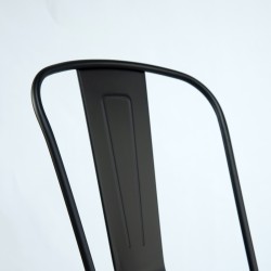 Pack 4 Sillas Tolix Negra con Asiento de Madera