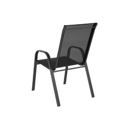 Silla Rinconada de fierro y malla textileno color negro