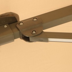 Quitasol Amanda / luz LED / Tela revestimiento PU / Ventilación superior / Color Beige 3 x 3mt+ Base rellenable