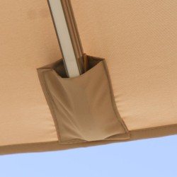 Quitasol Amanda / luz LED / Tela revestimiento PU / Ventilación superior / Color Beige 3 x 3mt+ Base rellenable