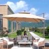 Quitasol Amanda / luz LED / Tela revestimiento PU / Ventilación superior / Color Beige 3 x 3mt+ Base rellenable